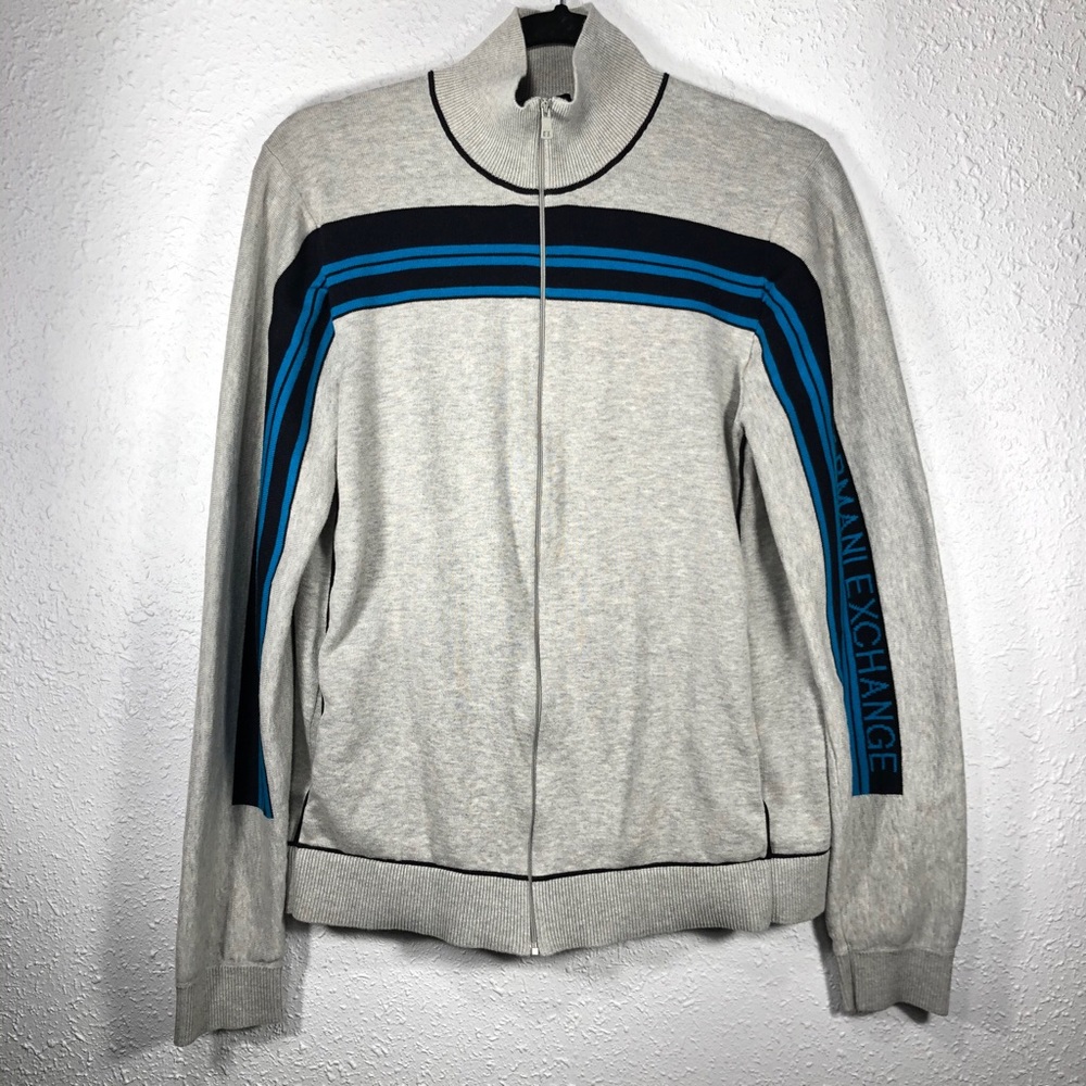 Armani Exchange Gray Zip Up Sweater Size M
